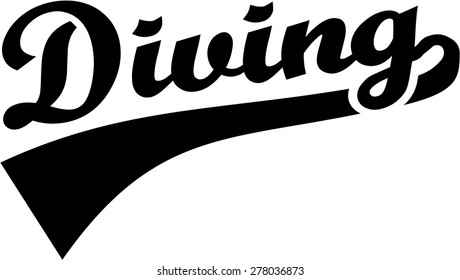 Diving Retro Word