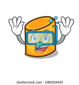 Diving rigatoni character cartoon style