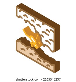 buceo en rocas y cuevas vectores isométricos de icono. el submarinismo en rocas y caves es una señal. ilustración de símbolo aislado