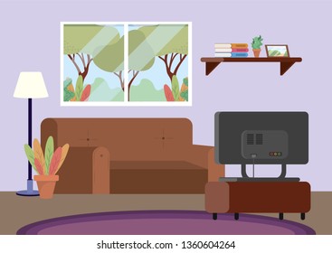 diving room with sofa and tv decoration