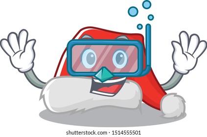 Diving santa hat kept in cartoon cupboard