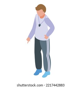 Diving school trainer icon isometric vector. Underwater dive. Swim jump