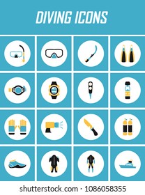 diving scuba dive icon vector. flat illustration  