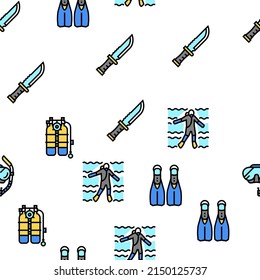Ilustración De Línea Delgada Del Vector Del Equipo Scuba De Buceo