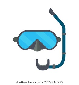 Diving scuba mask. Diver stuff equipment, water safety goggles vector cartoon illustration