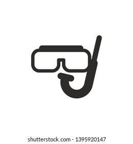 Diving or scuba mask icon vector. Diving goggles symbol. Linear style sign for mobile concept and web design. Diving glasses symbol illustration. Pixel vector graphics - Vector.