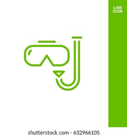 Diving scuba mask  line vector icon