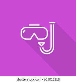 Diving scuba mask  line vector icon