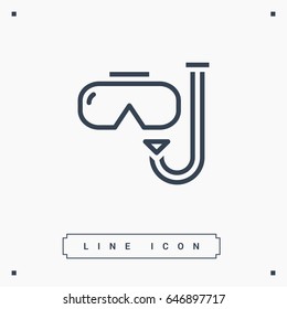 Diving scuba mask  line vector icon