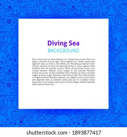 Diving Sea Paper Template. Vector Illustration of Outline Design.