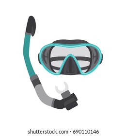 Diving set of elements, scuba gear and accessories. Underwater activity and sports items isolated. Scuba diving equipment collection. Snorkeling and scuba diving icon set