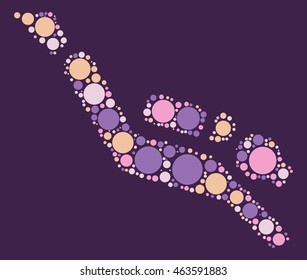 diving shape vector design by color point