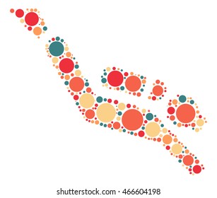 diving shape vector design by color point