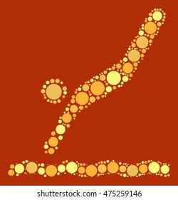 diving shape vector design by color point