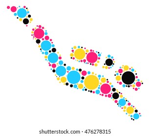 diving shape vector design by color point