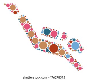 diving shape vector design by color point