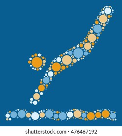 diving shape vector design by color point