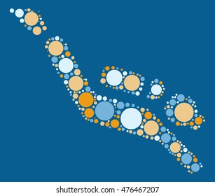 diving shape vector design by color point