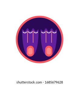 Diving shoes icon. Graphic element illustration on white background.
