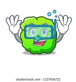 Diving shrub character cartoon style