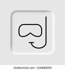 Diving simple icon vector. Flat desing. Neumorphism design.ai