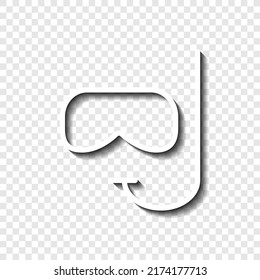 Diving simple icon vector. Flat desing. White with shadow on transparent grid.ai