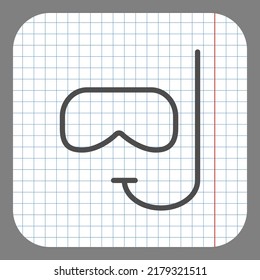 Diving simple icon vector. Flat desing. On graph paper. Grey background.ai