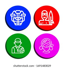 diving simple icons set. Contains such icons as Hockey helmet, Surfer, Lifeguard, Beach, can be used for web, mobile and logo