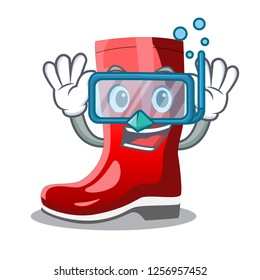 Diving single of boots isolated on mascot