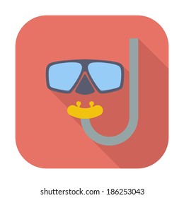 Diving. Single flat color icon. Vector illustration.