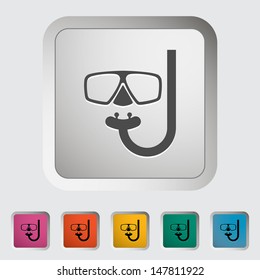 Diving. Single icon. Vector illustration.