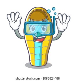 Diving sleeping bad character cartoon
