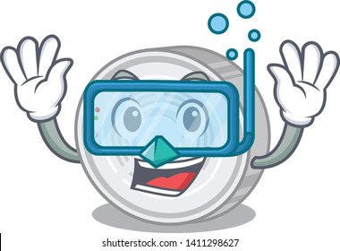 Diving smoke detector isolated with the mascot