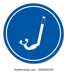 Diving Snorkel Icon. Tube for diving vector illustration isolated

