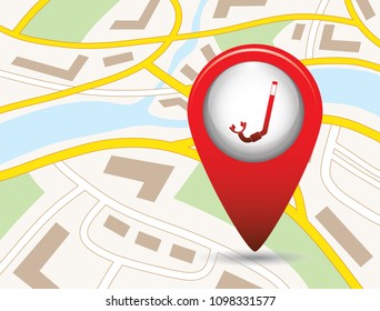 Diving Snorkel Icon. Tube for diving vector illustration isolated