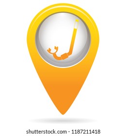 Diving Snorkel Icon. Tube for diving vector illustration isolated