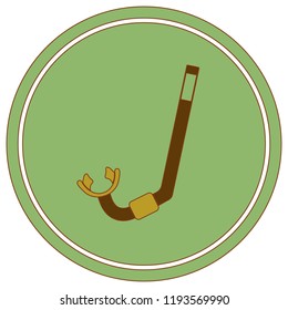 Diving Snorkel Icon. Tube for diving vector illustration isolated

