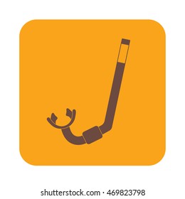 Diving Snorkel Icon. Tube for diving vector illustration isolated

