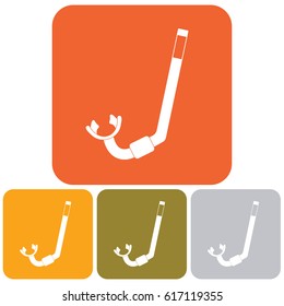 Diving Snorkel Icon. Tube for diving vector illustration isolated

