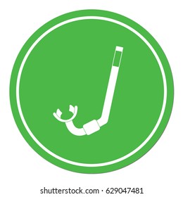 Diving Snorkel Icon. Tube for diving vector illustration isolated

