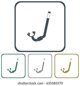 Diving Snorkel Icon. Tube for diving vector illustration isolated
