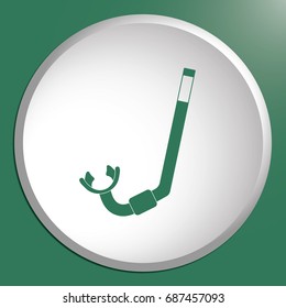 Diving Snorkel Icon. Tube for diving vector illustration isolated

