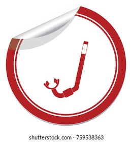 Diving Snorkel Icon. Tube for diving vector illustration isolated


