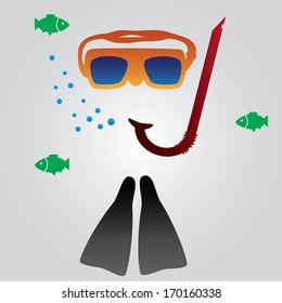 diving and snorkeling equipment eps10