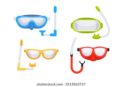 Diving and Snorkeling mask with breathing tube. Masks for swimming.