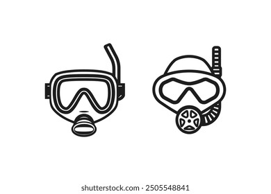 Diving and Snorkeling Mask. Vector icon design.