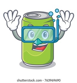 Diving soft drink character cartoon