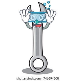 Diving spanner character cartoon style