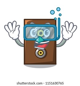 Diving speaker character cartoon style