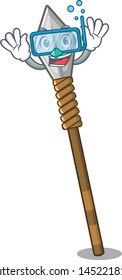 Diving spear is placed character goods cupboard